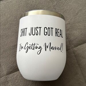 White Stainless Steel Tumbler *NEVER USED*